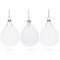 Set of 3 Water Drop - Clear Blown Glass Ornament 4.5 Inches (115 mm)